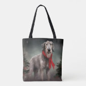 Wolfhound Dog in Schneehocht Tasche (Rückseite)