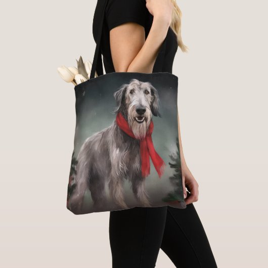 Wolfhound Dog in Schneehocht Tasche (Von Nahem)