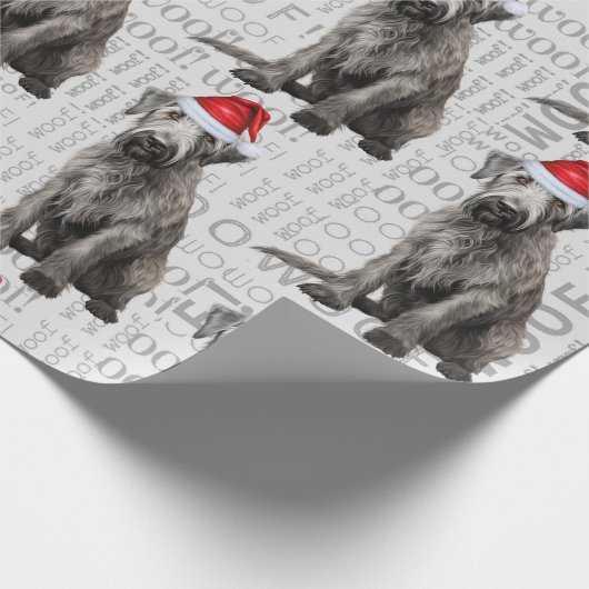 Wolfhound dog Santa Christmas for Dog Lovers Geschenkpapier (Ecke)