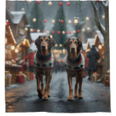 Wolfhound Dogs Christmas Snow Holiday Duschvorhang (Vorderseite)