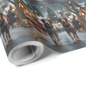 Wolfhound Dogs Christmas Snow Holiday Geschenkpapier (Rolleneckpunkt)