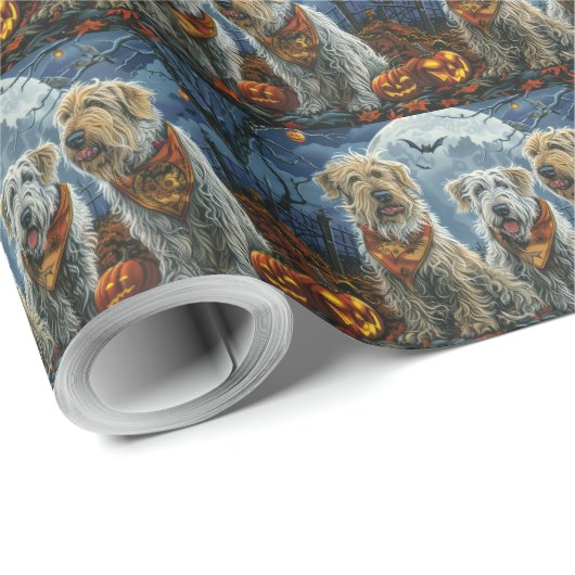 Wolfhound Halloween Spooky Geschenkpapier (Rolleneckpunkt)