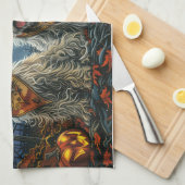 Wolfhound Halloween Spooky Geschirrtuch (Viertel Falte)