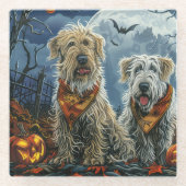 Wolfhound Halloween Spooky Glasuntersetzer (Vorderseite)