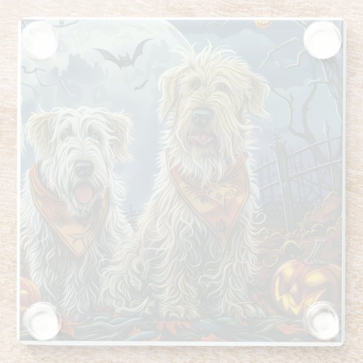 Wolfhound Halloween Spooky Glasuntersetzer (Rückseite)