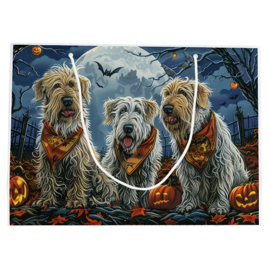 Wolfhound Halloween Spooky Große Geschenktüte (Rückseite)