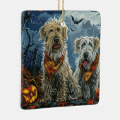Wolfhound Halloween Spooky Keramikornament (Rechts)