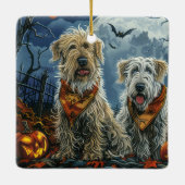 Wolfhound Halloween Spooky Keramikornament (Rückseite)