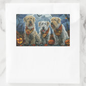 Wolfhound Halloween Spooky Rechteckiger Aufkleber (Tasche)