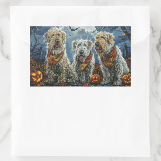 Wolfhound Halloween Spooky Rechteckiger Aufkleber (Tasche)
