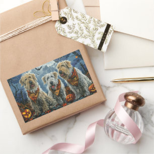 Wolfhound Halloween Spooky Rechteckiger Aufkleber