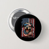 Wolfhound Hund Lover US Flag 4. Juli Patriotic Button (Vorne & Hinten)