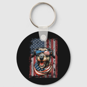 Wolfhound Hund Lover US Flag 4. Juli Patriotic Schlüsselanhänger