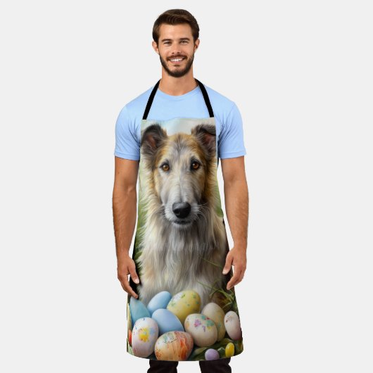Wolfhound Hund mit Ostereiern Urlaub Schürze (Getragen)
