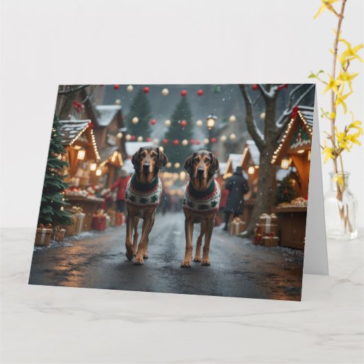 Wolfhound Hunde Weihnachtsschneeferien Karte (Gelbe Blume)