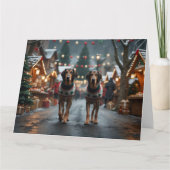 Wolfhound Hunde Weihnachtsschneeferien Karte (Vorderseite)