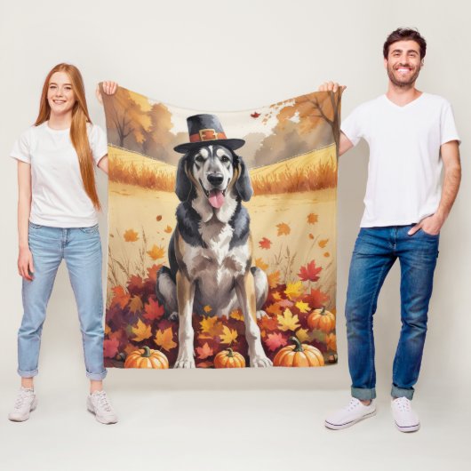 Wolfhound im Herbst hinterlässt Erntedank Art Fleecedecke (Beispiel)