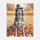 Wolfhound im Herbst hinterlässt Erntedank Art Fleecedecke (Vorderseite)