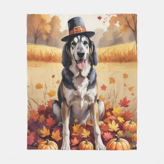 Wolfhound im Herbst hinterlässt Erntedank Art Fleecedecke (Vorderseite)