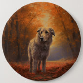 Wolfhound im Herbst Leaves Fall Inspiriert Button (Vorderseite)