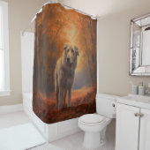 Wolfhound im Herbst Leaves Fall Inspiriert Duschvorhang (Beispiel)
