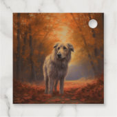 Wolfhound im Herbst Leaves Fall Inspiriert Geschenkanhänger (Rückseite)