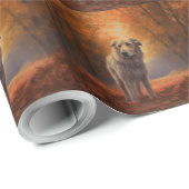 Wolfhound im Herbst Leaves Fall Inspiriert Geschenkpapier (Rolleneckpunkt)
