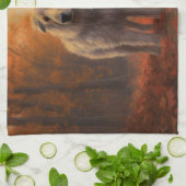 Wolfhound im Herbst Leaves Fall Inspiriert Geschirrtuch (Gefaltet)