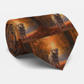 Wolfhound im Herbst Leaves Fall Inspiriert Krawatte (Gerollt)