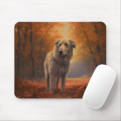 Wolfhound im Herbst Leaves Fall Inspiriert Mousepad (Mit Mouse)