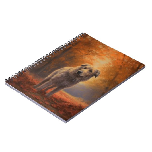 Wolfhound im Herbst Leaves Fall Inspiriert Notizblock (Linke Seite)