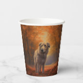 Wolfhound im Herbst Leaves Fall Inspiriert Pappbecher (Rückseite)