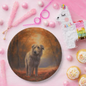 Wolfhound im Herbst Leaves Fall Inspiriert Pappteller (Party)
