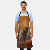 Wolfhound im Herbst Leaves Fall Inspiriert Schürze (Getragen)