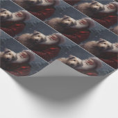 Wolfhound mit dem Weihnachtsmann Weihnachten Geschenkpapier (Ecke)