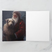 Wolfhound mit dem Weihnachtsmann Weihnachten Karte (Innenseite)