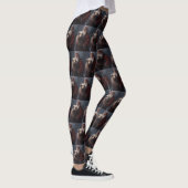 Wolfhound mit dem Weihnachtsmann Weihnachten Leggings (Rechts)