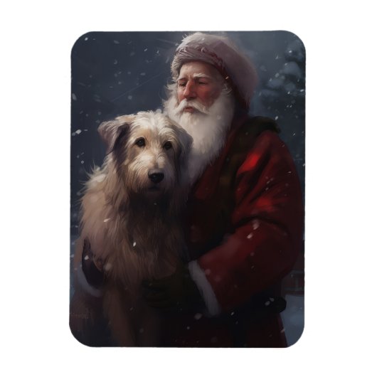 Wolfhound mit dem Weihnachtsmann Weihnachten Magnet (Vertikal)