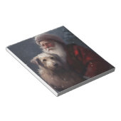 Wolfhound mit dem Weihnachtsmann Weihnachten Notizblock (angewinkelt)
