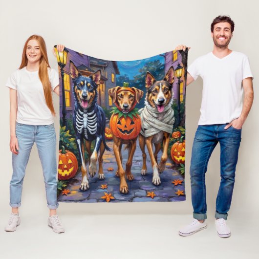 Wolfhound-Trick-oder-Treating Halloween-Kostüme Fleecedecke (Beispiel)
