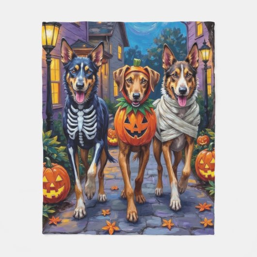 Wolfhound-Trick-oder-Treating Halloween-Kostüme Fleecedecke (Vorderseite)