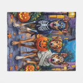 Wolfhound-Trick-oder-Treating Halloween-Kostüme Fleecedecke (Vorderseite (Horizontal))