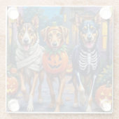 Wolfhound-Trick-oder-Treating Halloween-Kostüme Glasuntersetzer (Rückseite)