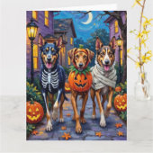 Wolfhound-Trick-oder-Treating Halloween-Kostüme Karte (Gelbe Blume)