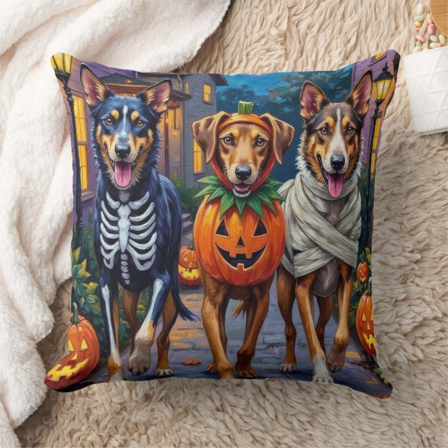 Wolfhound-Trick-oder-Treating Halloween-Kostüme Kissen (Decke)