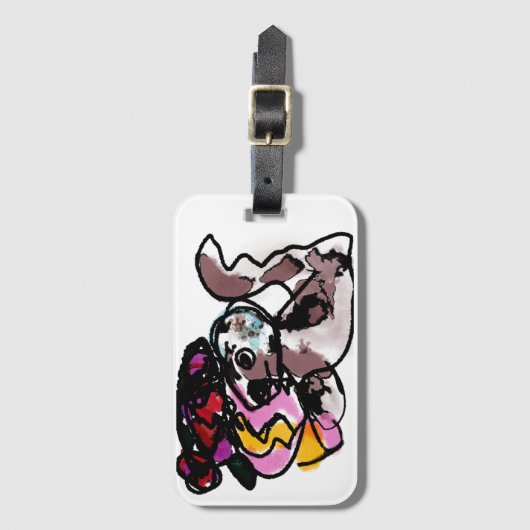 Wolfhound und Blume Freude Gepäckanhänger (Vorderseite Vertikal)