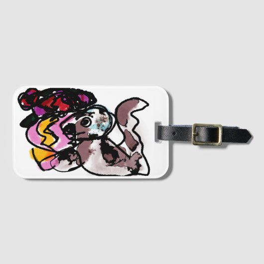 Wolfhound und Blume Freude Gepäckanhänger (Vorderseite (Horizontal))