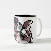 Wolfhound und Blume Freude Zweifarbige Tasse (VorderseiteRechts)