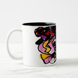 Wolfhound und Blume Freude Zweifarbige Tasse