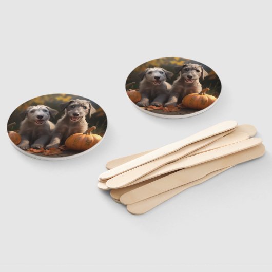 Wolfhound Welpe Herbst Delight Pumpkin Fächer (Non-assembled)